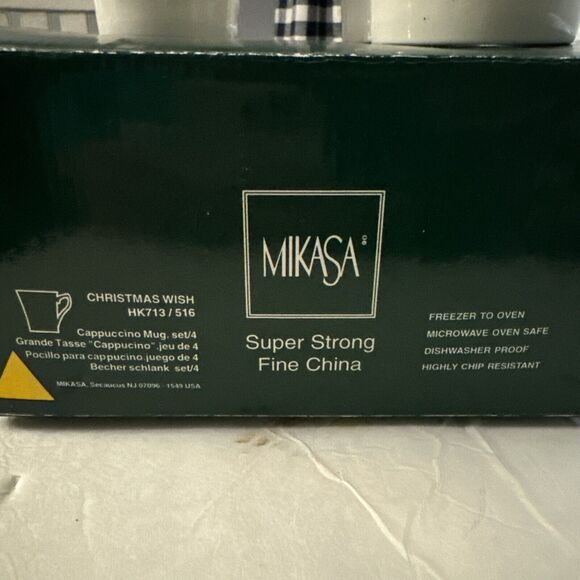 Mikasa Christmas Wish Santa Cappuccino Mugs Cups HK713 Set of 4 in Original Box - Picture 6 of 8